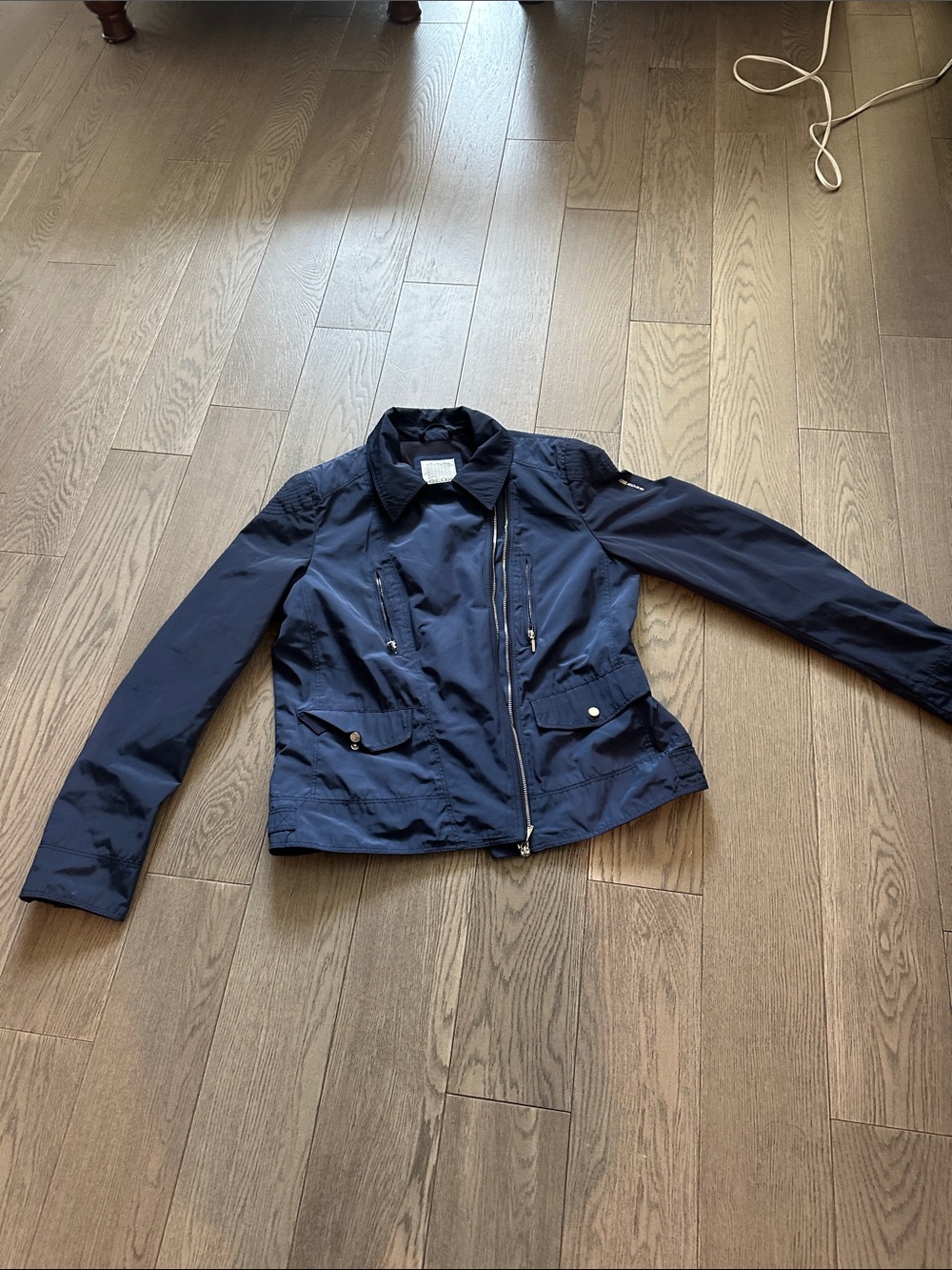 Geox Navy Asymmetric Zip Utility Jacket